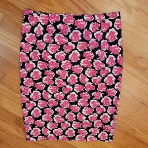 Boden‎ Navy Pink Floral Pencil Skirt Size 10R